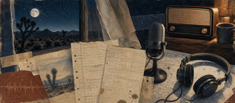 Worn journal thumbnail for the Marfa sleep podcast story