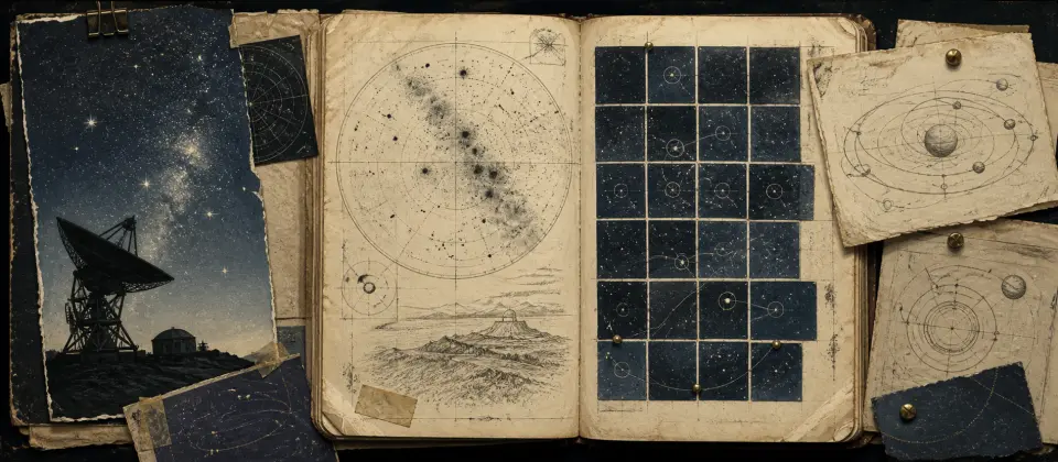 Worn journal thumbnail for the Nancy Grace Roman Space Telescope story