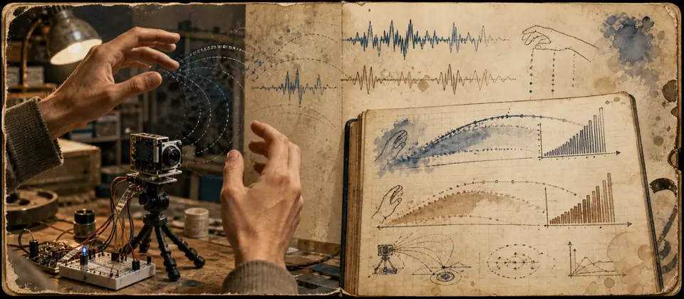 Worn journal thumbnail for the Air Theremin story