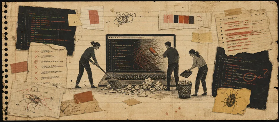 Worn journal thumbnail for Cleaning up after AI rockstar developers