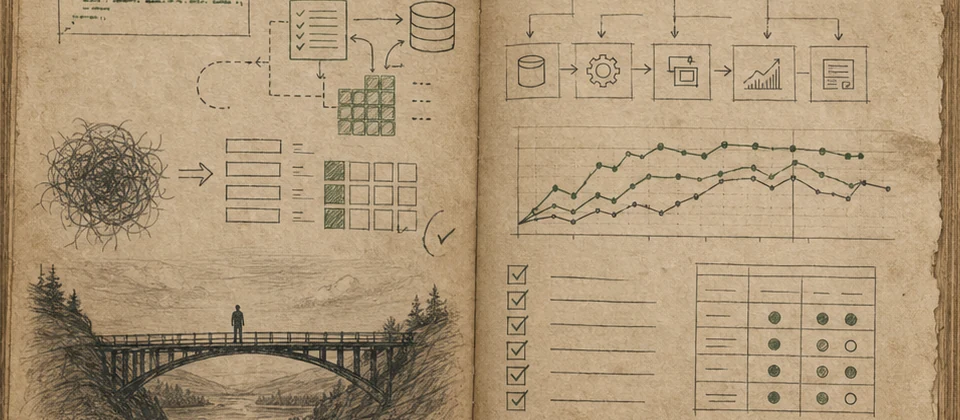 Worn journal thumbnail for the AI discipline story