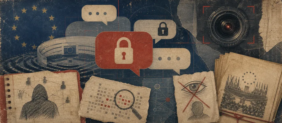 Worn journal thumbnail for the EU chat control story