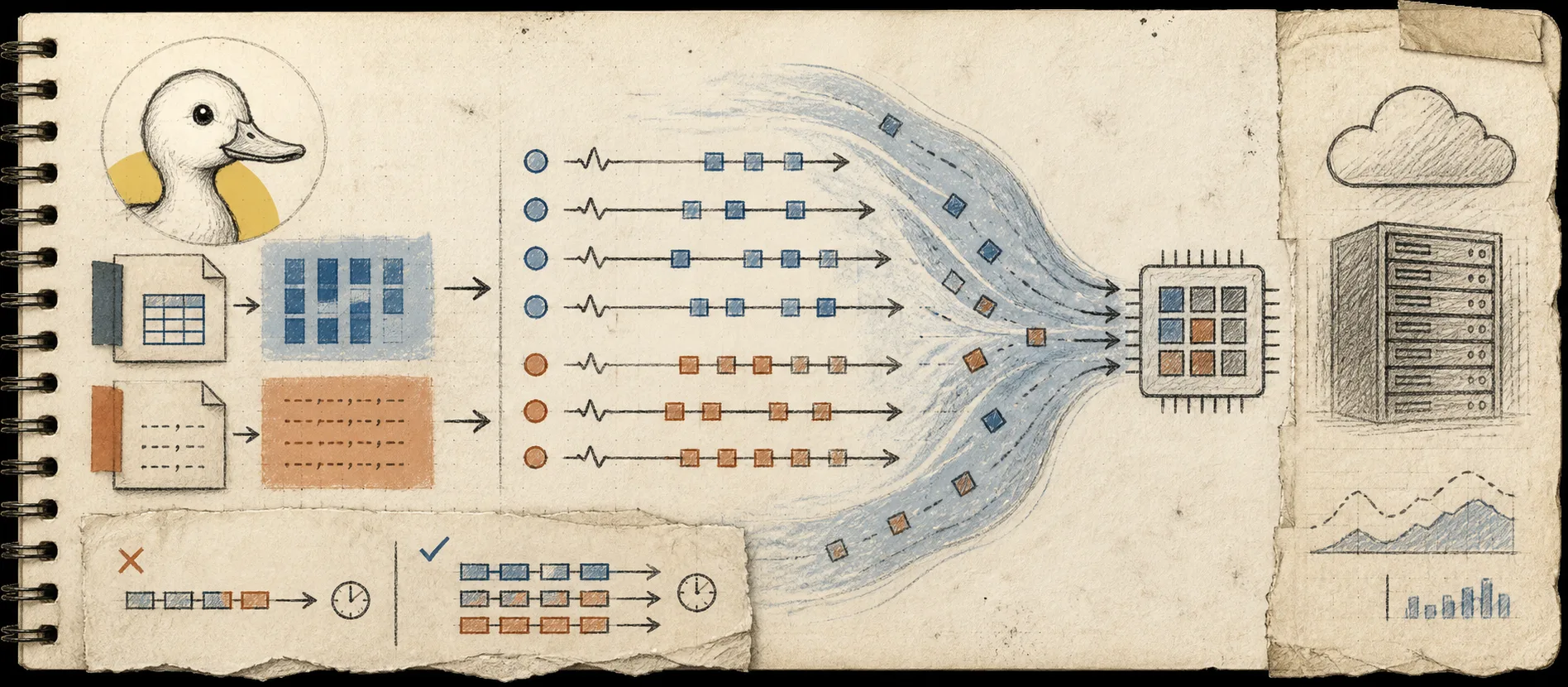 Worn journal thumbnail for the DuckDB asynchronous I/O story