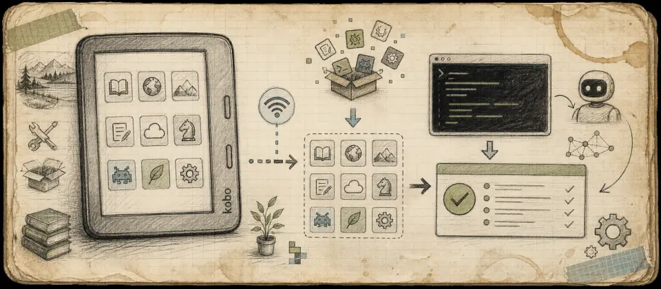 Worn journal thumbnail for the Kobo app platform story