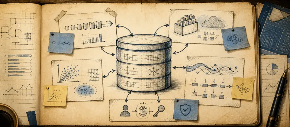 Worn journal thumbnail for the PostgreSQL for Everything story