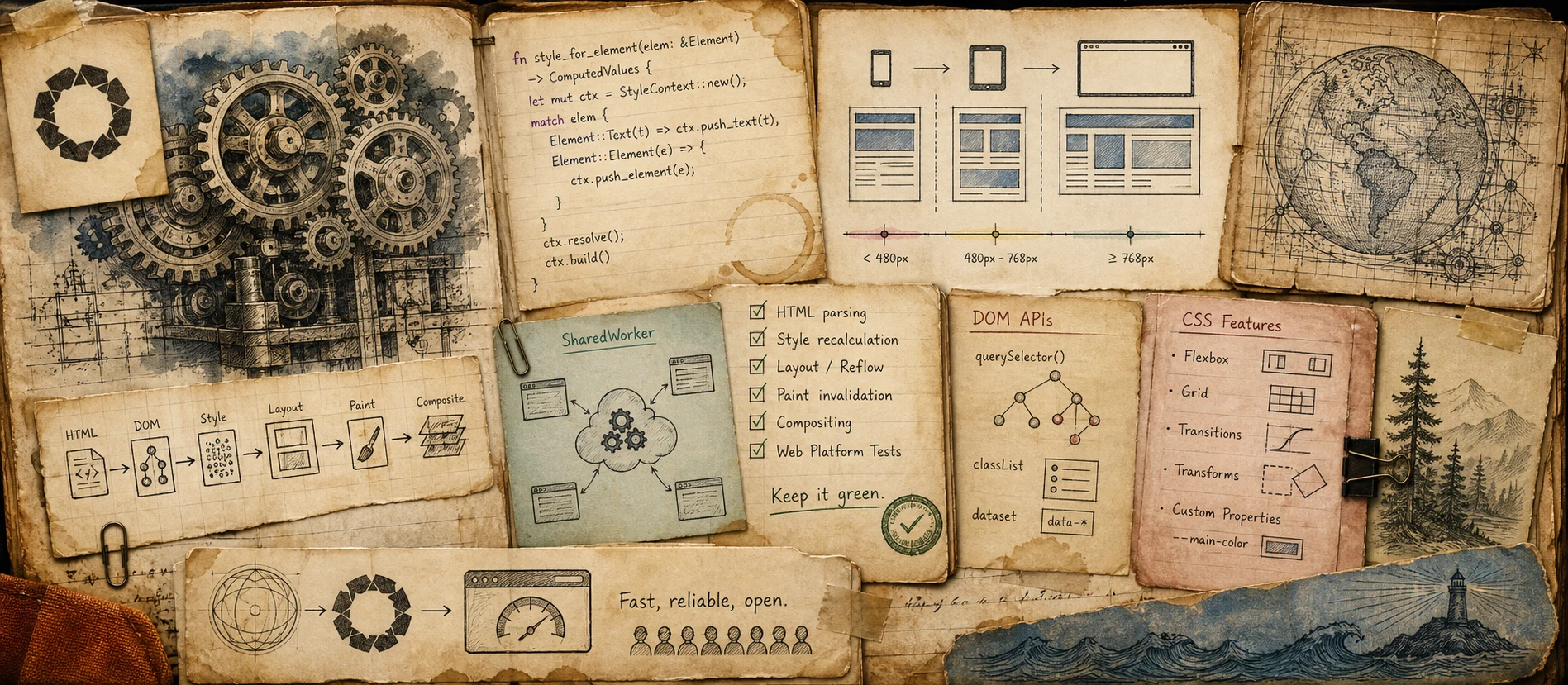 Worn journal thumbnail for the Servo monthly update