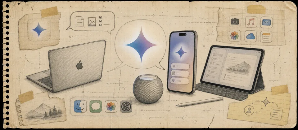 Worn journal thumbnail for the Apple Gemini talks story